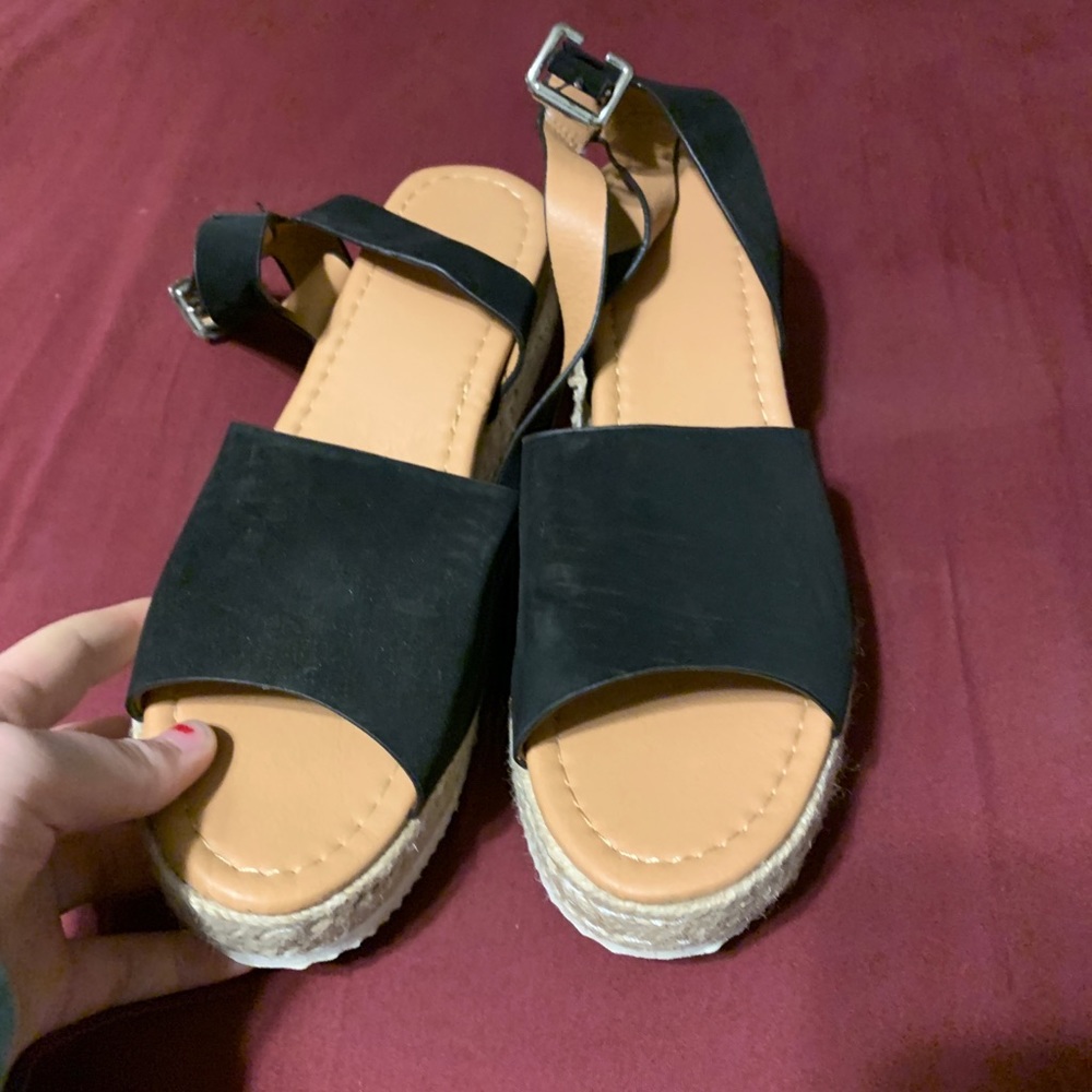 👠2for8👠 black platform sandals
